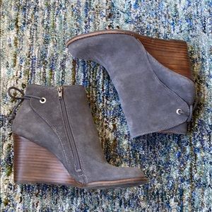 Lucky Brand Gray Wedge Booties